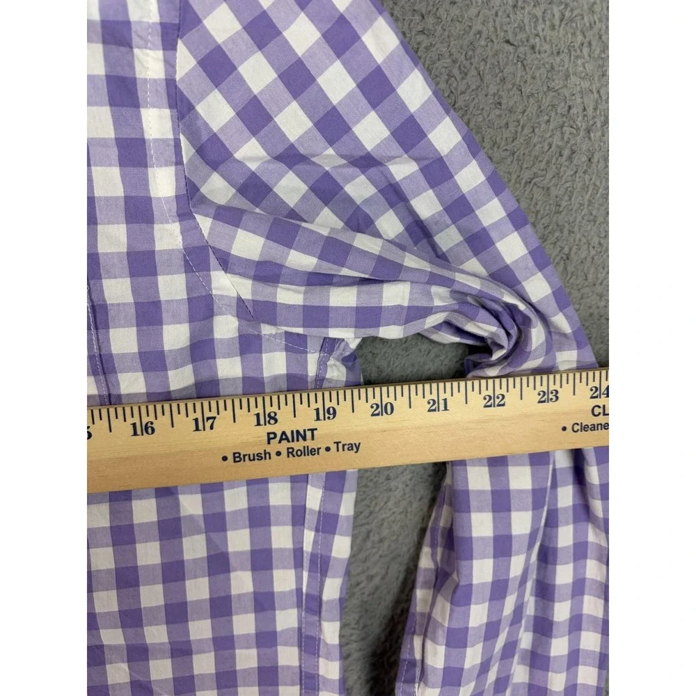 J Crew Mens Small Purple Check Flex Washed Long Sleeve Button Slim Shirt AF846